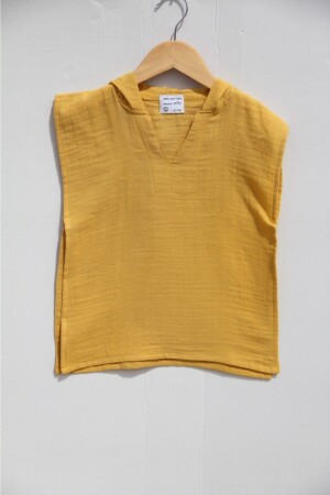 Senffarbener Kinderponcho aus Baumwollmusselin TYC00146416829 - Botex