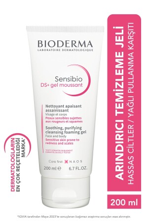 Sensibio DS- Hassas Ciltler Yağlı Pullanma Karşıtı Arındırıcı Temizleme Jeli B6 Vitamini 200 ml 3401397240531 - Bioderma