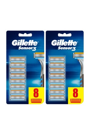 Sensor3 Men's Razor Blades - 8+8 Replacement Razor - Gillette