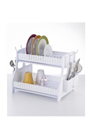 Şenyayla Wicker Doppeldecker-Tellerregal 8693135055209 - Şen Yayla