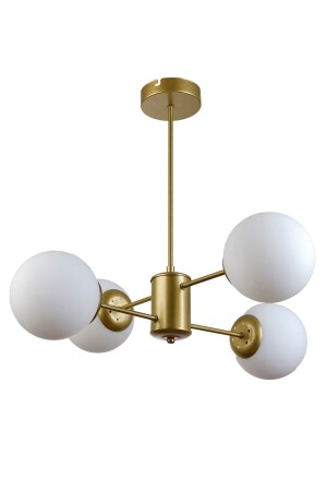 Seoul Modern Design Living Room Dining Room Kitchen Antique Color White Glass Pendant Lamp 4-Piece Chandelier - Modavize