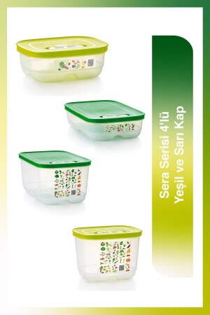 Sera Series 4 Green and Yellow Pots SERA009 - Tupperware