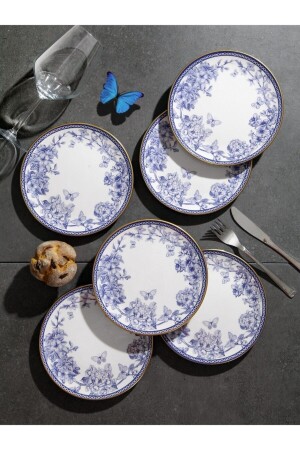 Seramik 6'lı Pasta Tabağı Bahar Desenli G4184 - Laviss