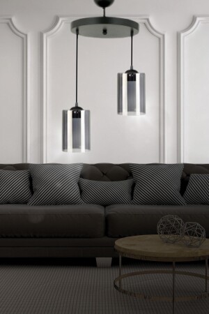 Serap 2-Piece Modern Decorative Smoked Glass Pendant Lamp Chandelier - Bedroom - Living Room - Kitchen - Hall TYC08AAD6N168684881467068 - TEKFA