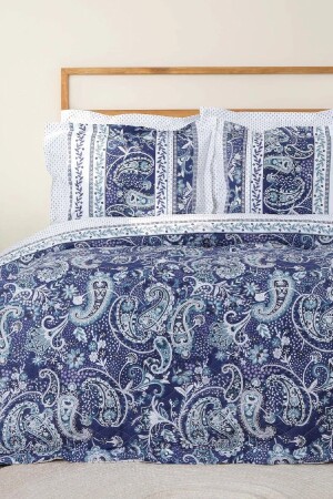 Serena Blue 100% Cotton Double Complete Set 200. 20. 01. 0331 - Karaca Home
