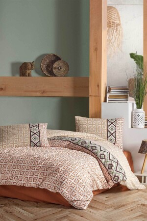 Serenade Fitted Duvet Cover Set Single 100% Natural Cotton Ranforce 3 Piece 0103010114600 - Elart