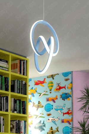 Serenat Blue Modern White LED Chandelier Young Children's Room Chandelier - Sanctum