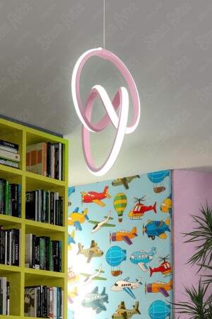 SERENAT Pink Modern White LED Chandelier Young Children's Room Chandelier - Sanctum