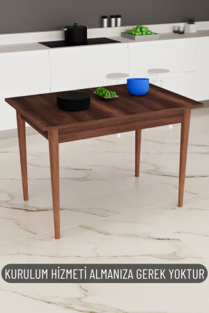 Serenay Brown Dining Table for 4 Persons 70x110 Kitchen Dining Table 1. Quality ZVN02YM - Zevin Sanat