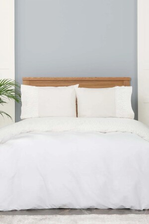 Serenity White 100% Cotton Embroidered Double Duvet Cover Set 200. 20. 01. 0336 - Karaca Home