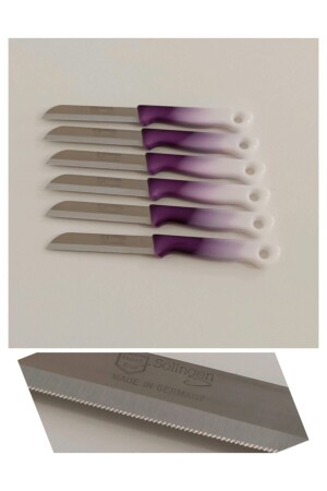 Serrated Blade Vegetable Fruit Knife 6 Pieces Purple-White Color - Solingen