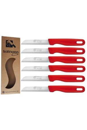 Serrated Fruit Knives Matte Red (6 Pieces) MBD001-01 - Solingen