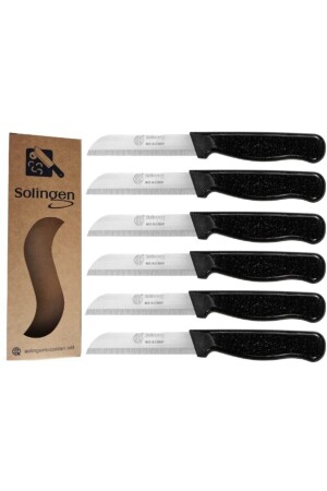 Serrated Fruit Knives Silvery Black (6 Pieces) - Solingen