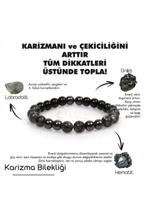 Sertifikalı Doğal Taş Karizma Bilekliği|labradorit-onix-oniks-hematit Doğaltaş|babalar Günü Hediyesi MysticEnergyBileklik-t - Mystic Energy