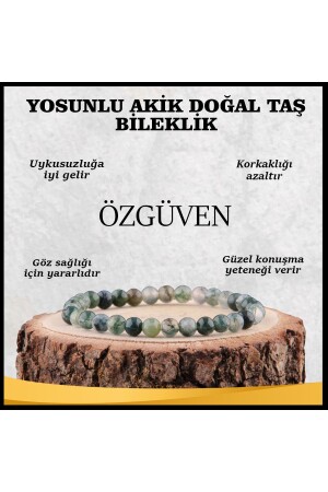 Sertifikalı Yosunlu Akik Doğal Taş Bileklik 6 Mm - B855 - Osmanli Değerli Taş