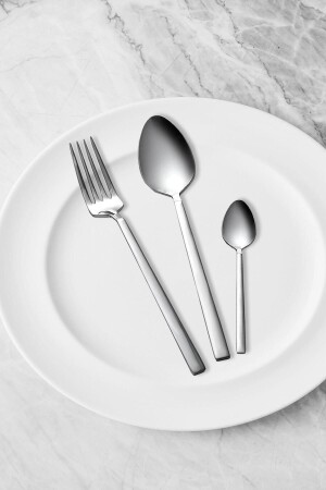 (SERVET CEYİZ) Gökdil 18 Pieces Cutlery Set for 6 Persons Plain Plain 289850193 - MUTFAKÇIM