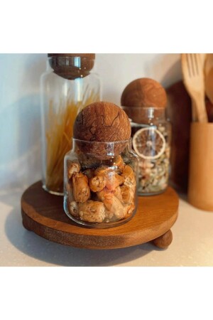 Service Presentation Quality Wooden Ball Footed Presentation capadocia Ball 24 cm walnut - Genel Markalar