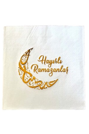 Serviette Happy Ramadan mit Blattgold verziert, 16 Stück - ELGALA