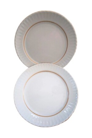 Serving Plate - Gilded Plate - 6 Pieces 25 cm - Kütahya Porselen