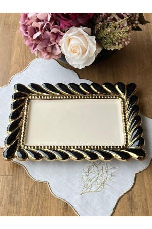 Serving Plate Rönesans Black Rectangular GBO183 - ROSSEV