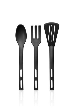 Serving Set 3 Spoons - Spatulas and Forks Suitable for Microwave Use - Dempa