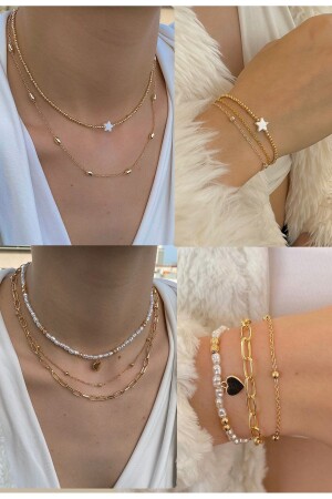 Set 4 in 1 2 necklaces 2 bracelets - takıtarzım