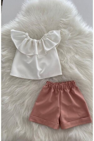 Set aus weißer Bluse und Shorts in Dusty Rose für Babys - Moda Lina