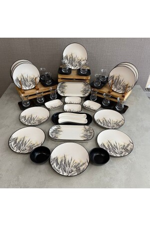 Set Breakfast Matte Spike Color 47 Pieces for 12 People - Keramika