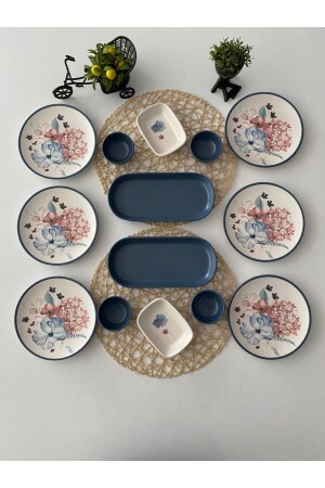 Set Frühstück Blaue Blumen 14-teilig für 6 Personen dmt000014 - Keramika