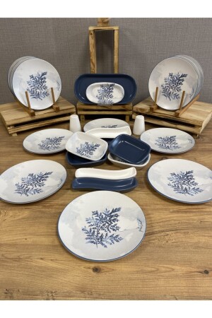 Set Frühstück Blue Magic 24 Teile für 12 Personen dmt202224 - Demet Çeyiz Aksesuar