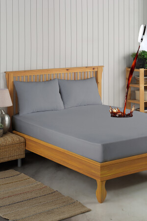 Set Gray Micro Fitted Liquid Proof Mattress Mattress and 2 Pillow Mattresses MFSGASET1 - Formeya