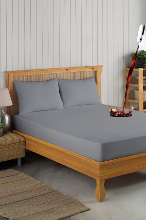 Set Gri Mikro Fitted Sıvı Geçirmez Alez Ve 2 Adet Yastık Alezi - Formeya