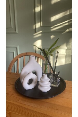 Set mit 3 skandinavischen dekorativen Vasen – minimalistische skandinavisch-böhmische Vase - Rç Dekor
