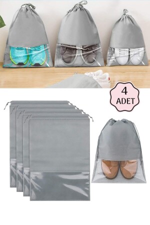 Set mit 4 Schuh-Organizer-Taschen mit Fenster – Reisetaschen-Koffer-Organizer MCH-812 - Meleni Home