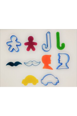 Set mit 5 Kopat-Keksformen aus Polycarbonat – Baby, Zuckerstange, Schnurrbart, Mann, Auto RP00090 - AGN STORE
