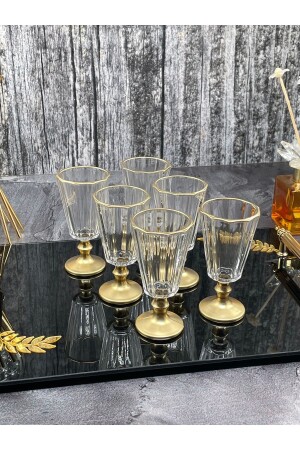 Set mit 6 Flöten, vergoldet, für Kaffee, Wasser, Glas, Kelch, Becher, Bardak yz. Flöte vergoldet - YzHome