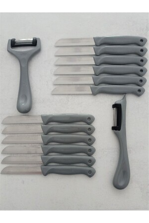 Set of 12 fruit-vegetable-chopping knives and 2 peelers, set of 14 gray - Solingen