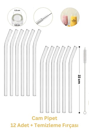 Set of 12 Glass Pipettes and Pipette Cleaning Brush - Thick Glass Pipettes - Erkugo