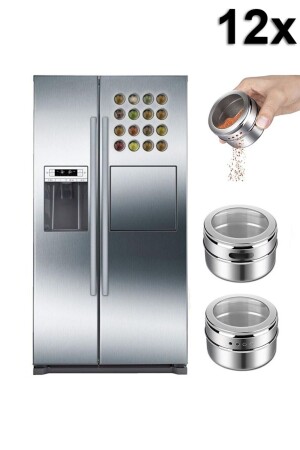 Set of 12 Magnetic Stainless Steel Spice Jars Cin114-12 ehy-cin114-12x - Weather Forecast