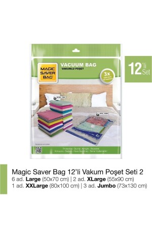 Set of 12 Vacuum Bags 2 8697623590906 - Magic Saver Bag