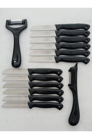 Set of 14 Fruit-Vegetable-Chopping Knives and 2 Peelers, Black - Solingen