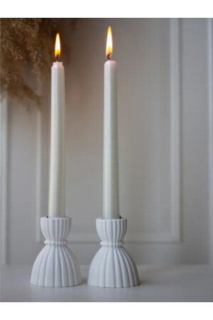 Set of 2 concrete candelabra candle holder special - Blanj