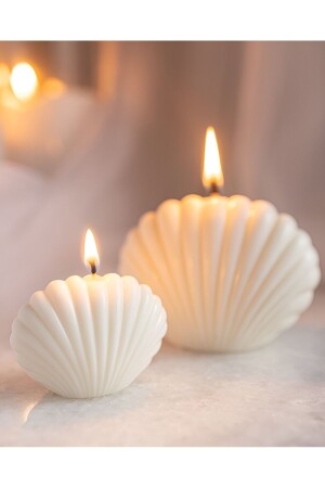 Set of 2 Decorative Oyster Candles - Homeartplus