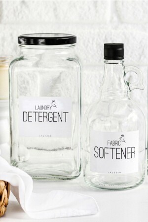 Set of 2 Detergent Jar 3 Lt - Softener Bottle 1lt TYC00531907135 - LALEZEN