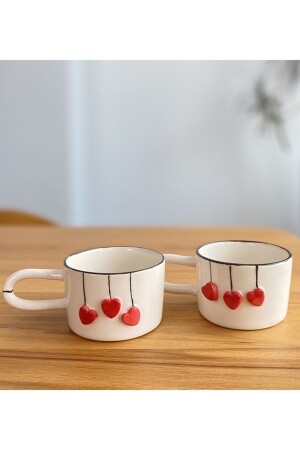 Set of 2 Handmade Balloon Heart Coffee Cups BV156 - Barro Valiente
