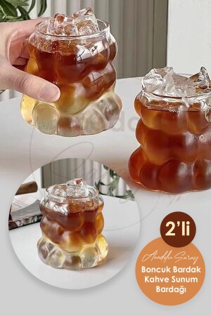 Set of 2 Heat Resistant Borosilicate Bead Shaped Cups Coffee and Presentation Cups Borosilicate Cups - Anadolu Saray
