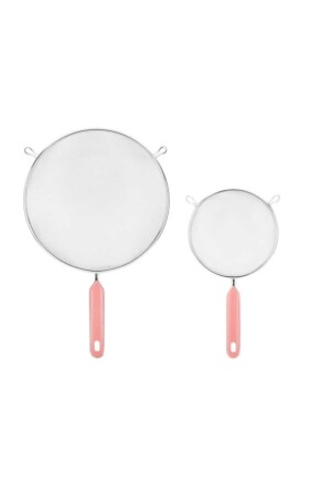 Set of 2 Light Pink Stainless Steel Strainers MESHHTDP - Tantitoni