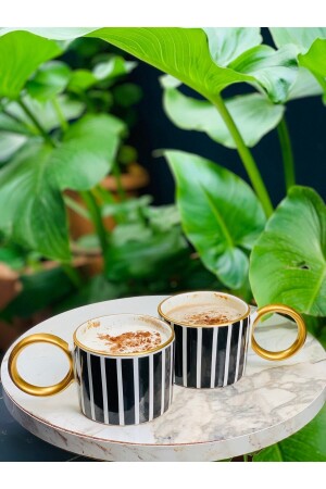 Set of 2 Luxury Piano Black Tea-Nescafe Cup 200 ml CRM-KPA34 - CARMEN SOFT paris