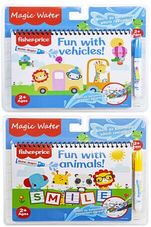 Set of 2 Magic Coloring Book Vehicles And Animals Magic Water With Special Water Pen - Fisher Price