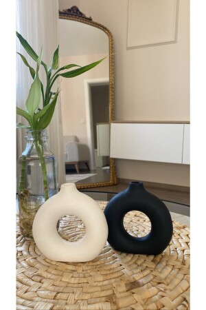 Set of 2 Minimal Bohemian Decorative Vase 10 Cm - Rç Dekor